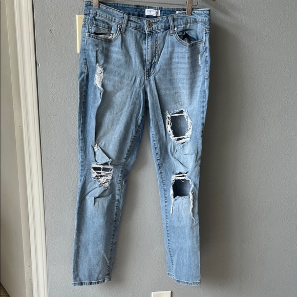 Sofia by Sofia Vergara Distressed Ankle Jeans - Blue - Picture 9 of 13